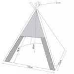 TeePee stan Golden dog 70 x 70 x 90 cm - námornícka modrá